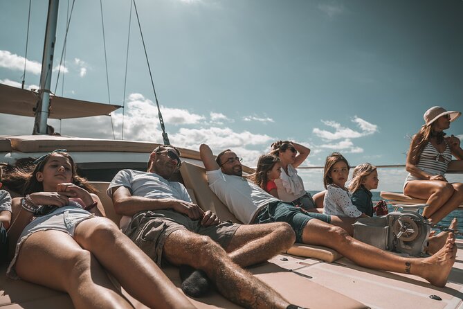 3-hour catamaran excursion along the Costa Adeje - Coastal Views Near Fañabé and Torviscas, plus Teide in Sight