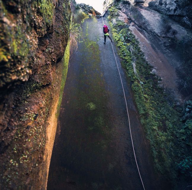 Tenerife: Los Arcos Canyoning Tour with Guide - First rappel down 22 meters: your confidence check in real time