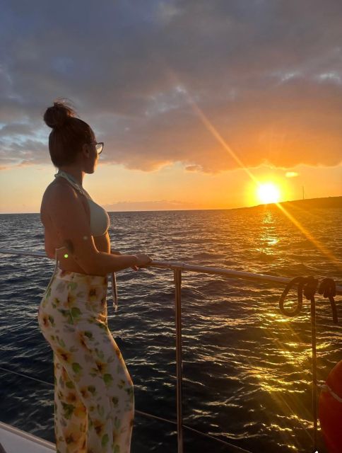 Tenerife: Sunset Catamaran Tour with Transfer, Buff & Drinks - Pilot whales and dolphins: what the search looks like from your seat