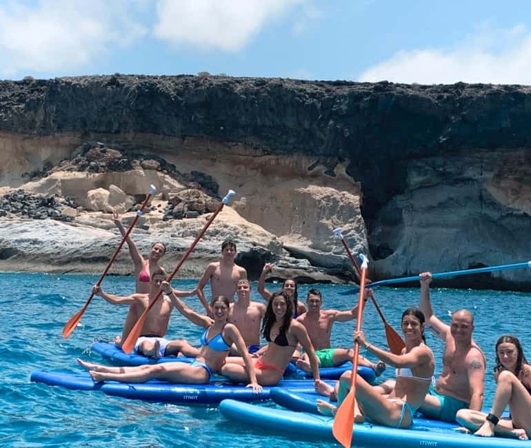 TENERIFE SUR: Paddleboarding tour and SNORKEL - La Caleta de Adeje from the sea: hidden coves and “desert beach” vibes